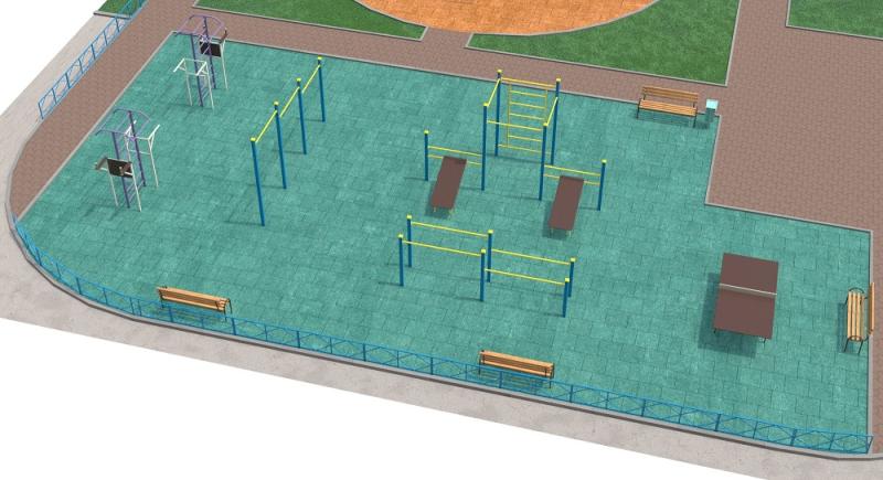Проект спортивной площадки с столом теннисным в Сургуте