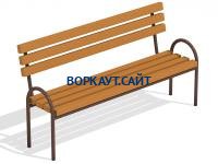 Парковая лавочка со спинкой МАФ 1605 в Сургуте