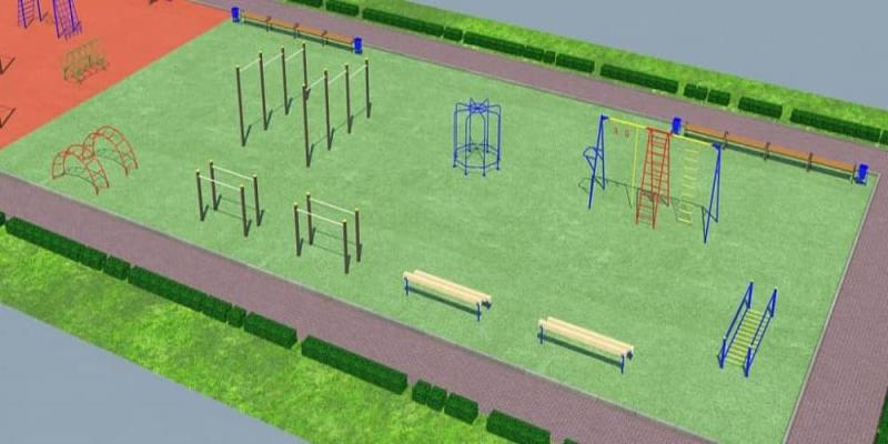 Проект детско-спортивной площадки для школы - детсада в Сургуте