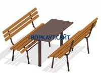 Дачный комплект из 2 лавочек и стола МАФ 1620 в Сургуте