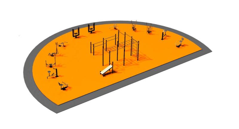 Дизайн проект спортплощадки Полукруглая в Сургуте