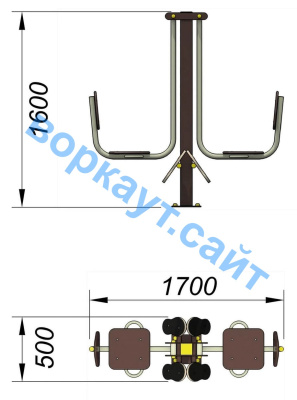 Уличный тренажер "Жим ногами горизонтальный " УТ 003 в Сургуте