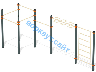 Воркаут турники с шведской стенкой и рукоходом  ВС-21 в Сургуте