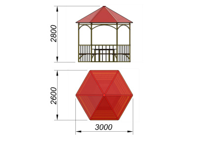Беседка со столом и лавками МАФ 4121 в Сургуте