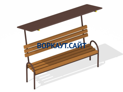 Лавочка под навесом МАФ 1607 в Сургуте