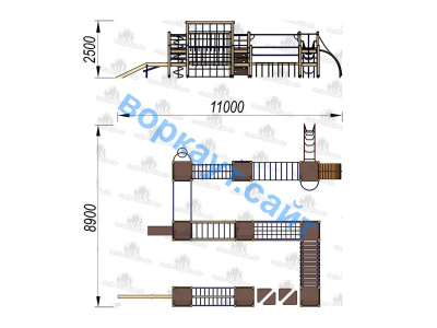Детский спортивный комплекс Полоса препятствий ДСК 3116 в Сургуте