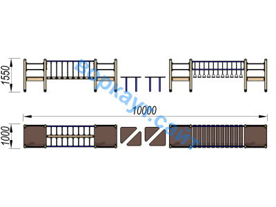 Детский спортивный комплекс Двойной мостик ДСК 3115 в Сургуте