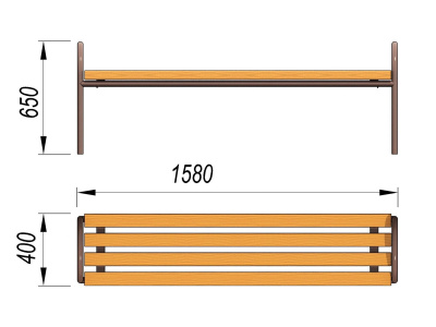 Лавочка парковая МАФ 1603 в Сургуте