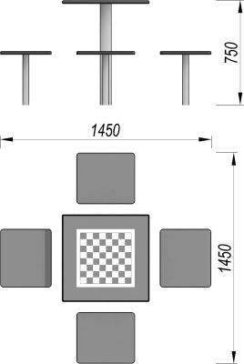 Шахматный стол МАФ 3516 в Сургуте