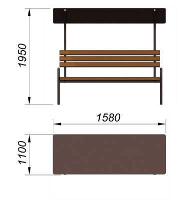 Лавочка под навесом МАФ 1607 в Сургуте