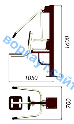 Уличный тренажер "Жим от груди" УТ 002 в Сургуте