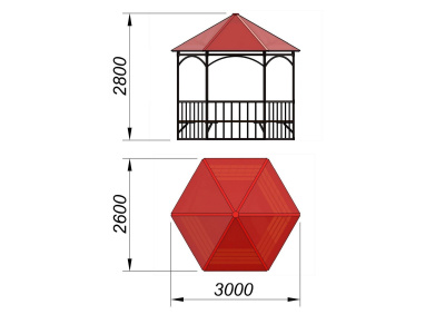 Беседка с лавками и полом МАФ 4122 в Сургуте