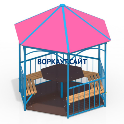Беседка со столом, лавками и полом МАФ 4123 в Сургуте