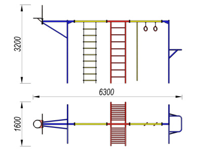 Гимнастический комплекс с баскетбольным щитом МАФ 3001 в Сургуте Гимнастический комплекс с баскетбольным щитом МАФ 3001 в Сургуте